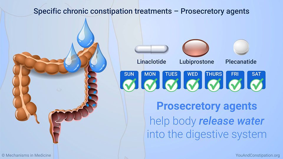 Specific chronic constipation treatments – Prosecretory agents